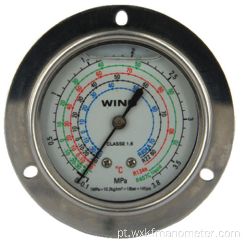 Todo o medidor de pressão de refrigerante de aço inoxidável